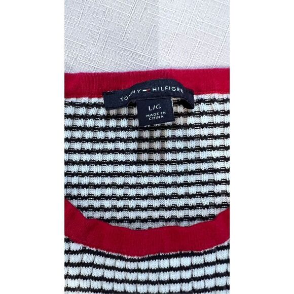 Tommy Hilfiger Women's Striped Rib Knit Long Sleeve Sweater Multi-Color Sz Large - Picture 4 of 10